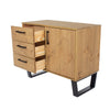 Texas Small Sideboard With 1 Door, 3 Drawers Antique Waxed Pine Black (DHD) Image 4