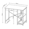 Loft Home Office Study Desk With Side Storage, Oak Effect Top With Black Metal Legs Oak Black (DHD) Image 4