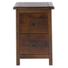Boston 2 Drawer Petite Bedside Cabinet Dark Brown  (DHD) Image 2