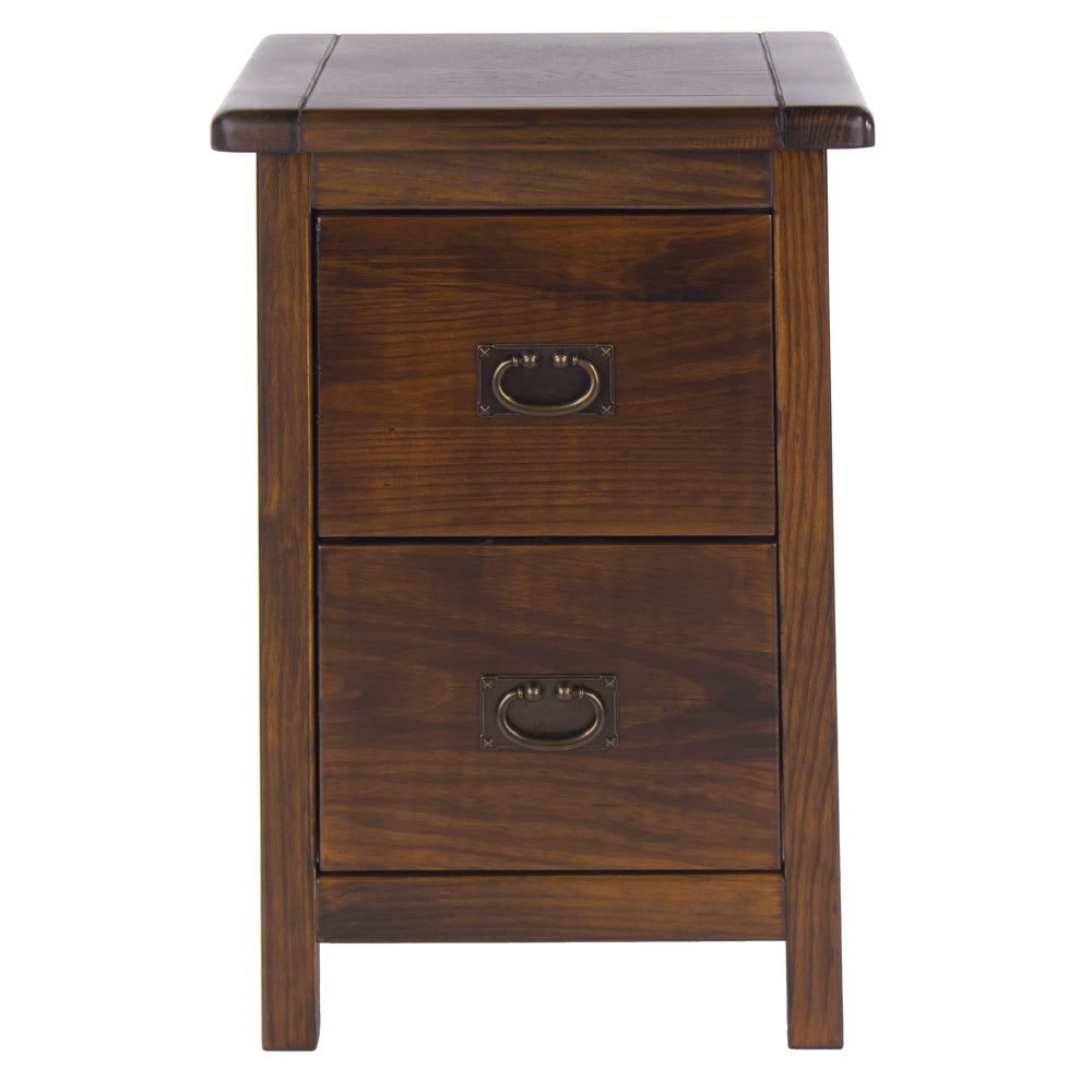 Boston 2 Drawer Petite Bedside Cabinet Dark Brown  (DHD) Image 2
