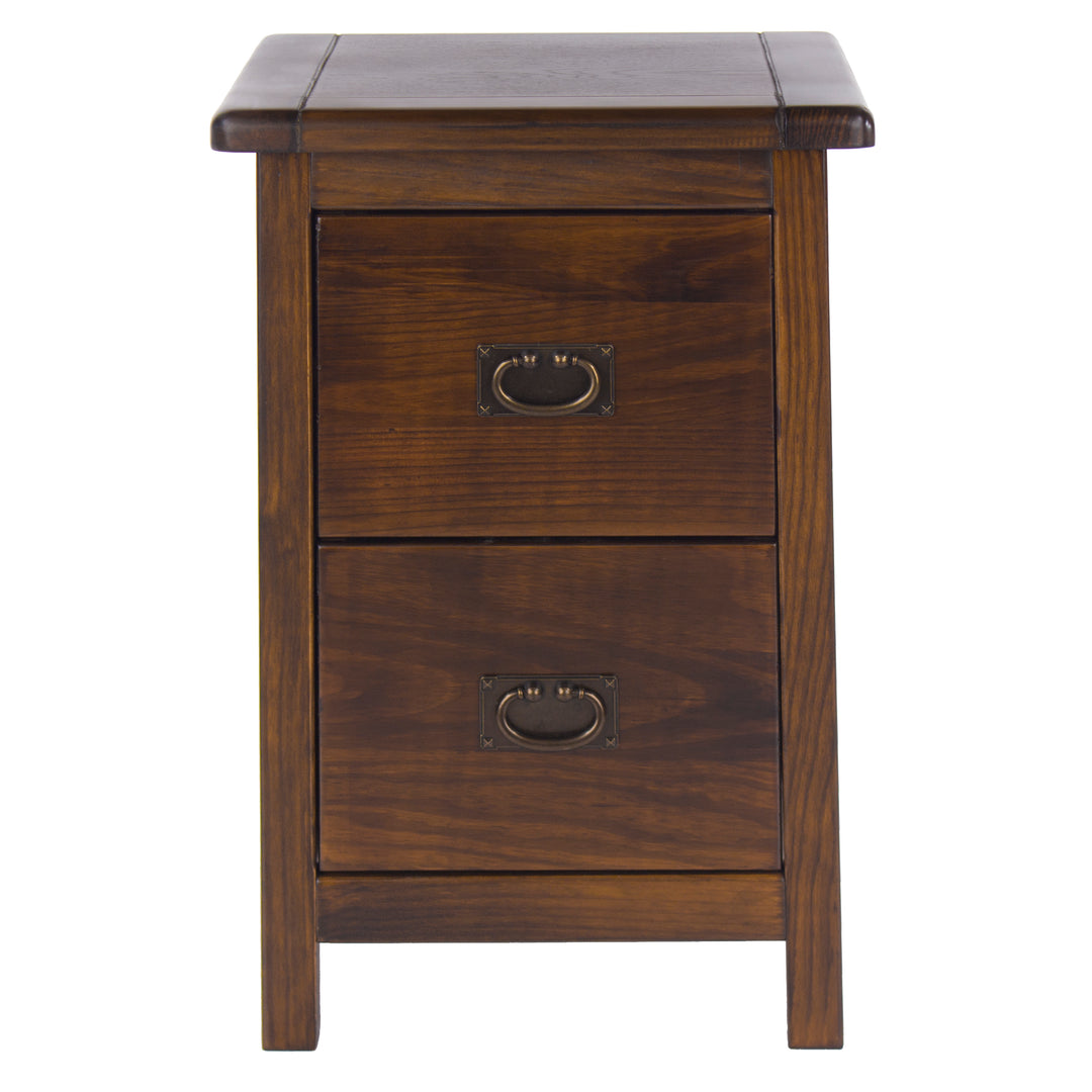 Boston 2 Drawer Petite Bedside Cabinet Dark Brown  (DHD) Image 2