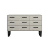 Texas 3+3 Drawer Wide Chest Of Drawers  Grey Waxed Pine Black (DHD) Image 2