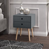 Options Blue Scandia, 2 Drawer & Wood Legs Bedside Cabinet  Blue Pine (DHD) Image 5