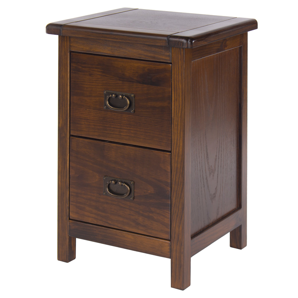 Boston 2 Drawer Petite Bedside Cabinet Dark Brown  (DHD) Image 1