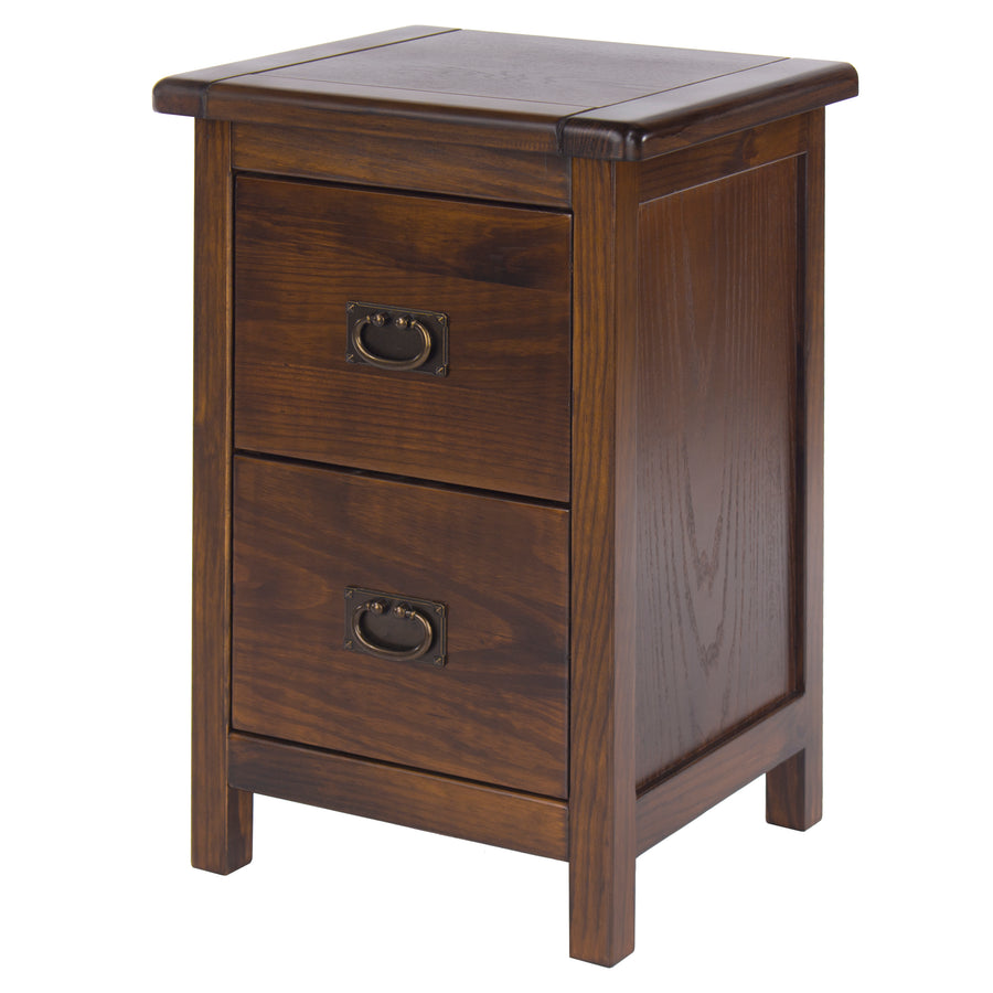 Boston 2 Drawer Petite Bedside Cabinet Dark Brown  (DHD) Image 1