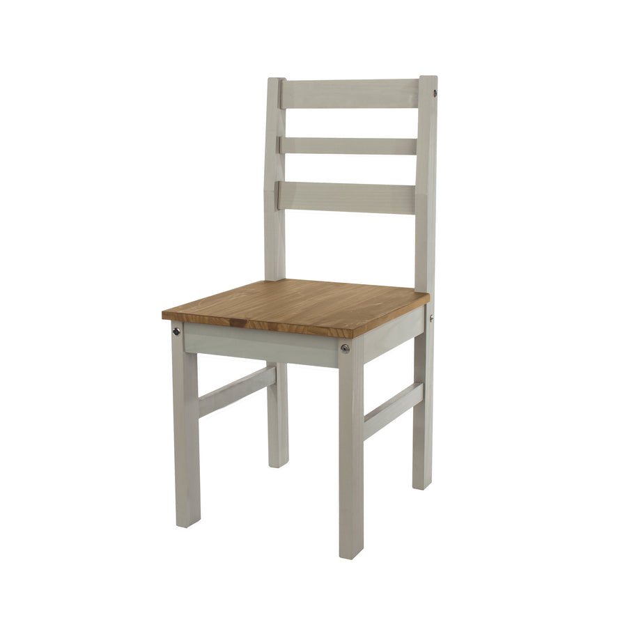 Linea Linea Grey Ladder Back Chair (Pair) Grey Antique Waxed Pine (DHD) Image 1