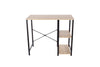 Loft Home Office Study Desk With Side Storage, Oak Effect Top With Black Metal Legs Oak Black (DHD) Image 2