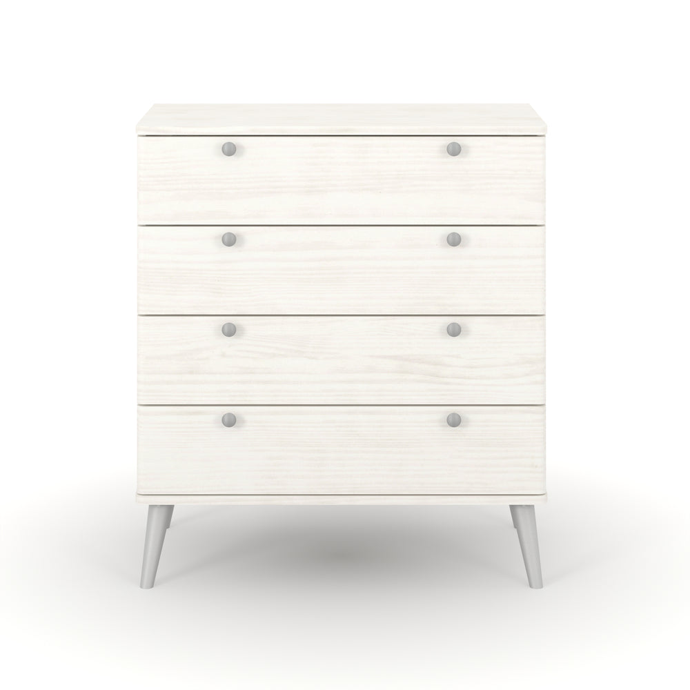 Augusta Curve 4 Drawer Chest White Silver (DHD) Image 2