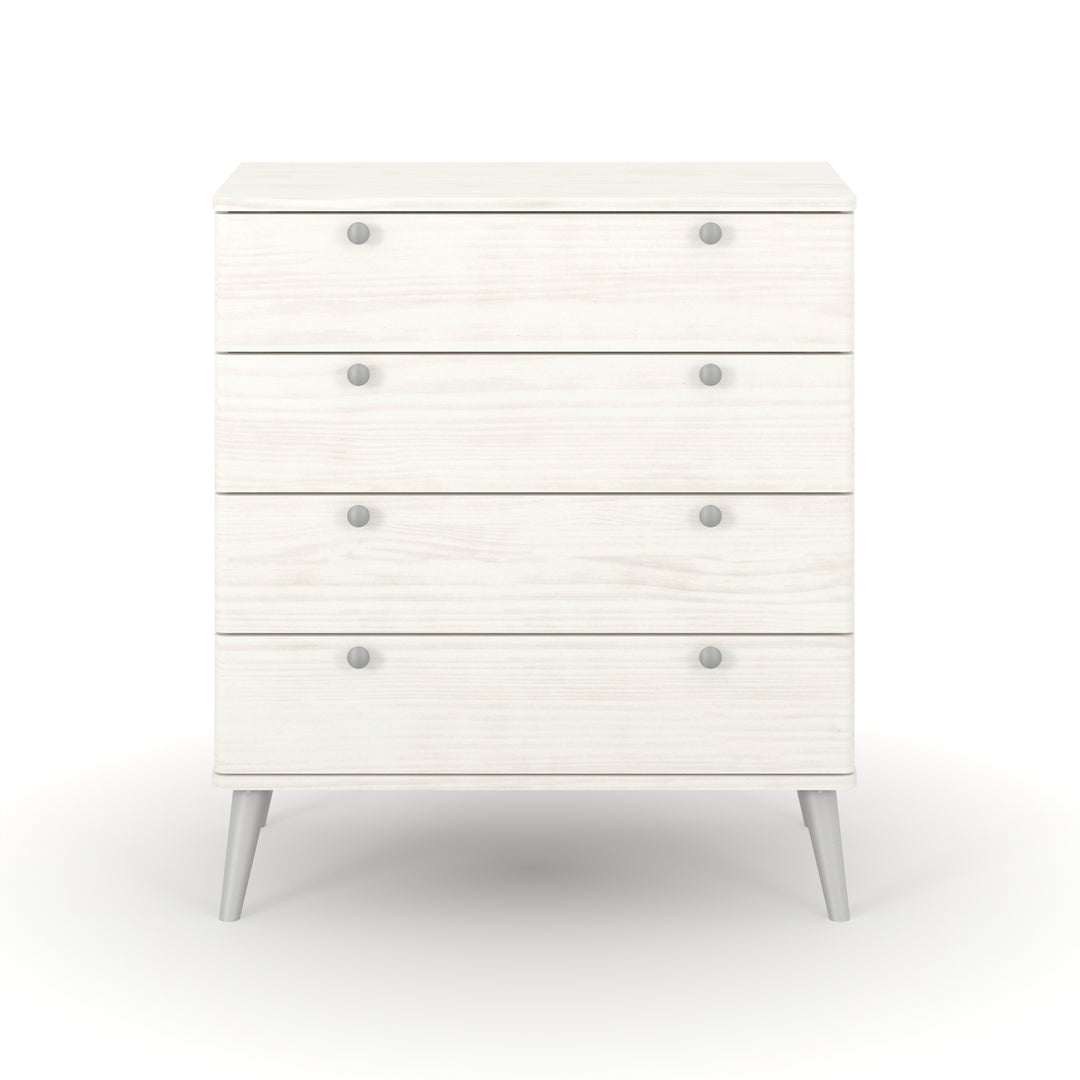 Augusta Curve 4 Drawer Chest White Silver (DHD) Image 2