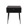 Options Saturn Metal 1 Drawer Bedside Cabinet, Black With Gold Handle  Black Gold (Self Assembly) (DHD)