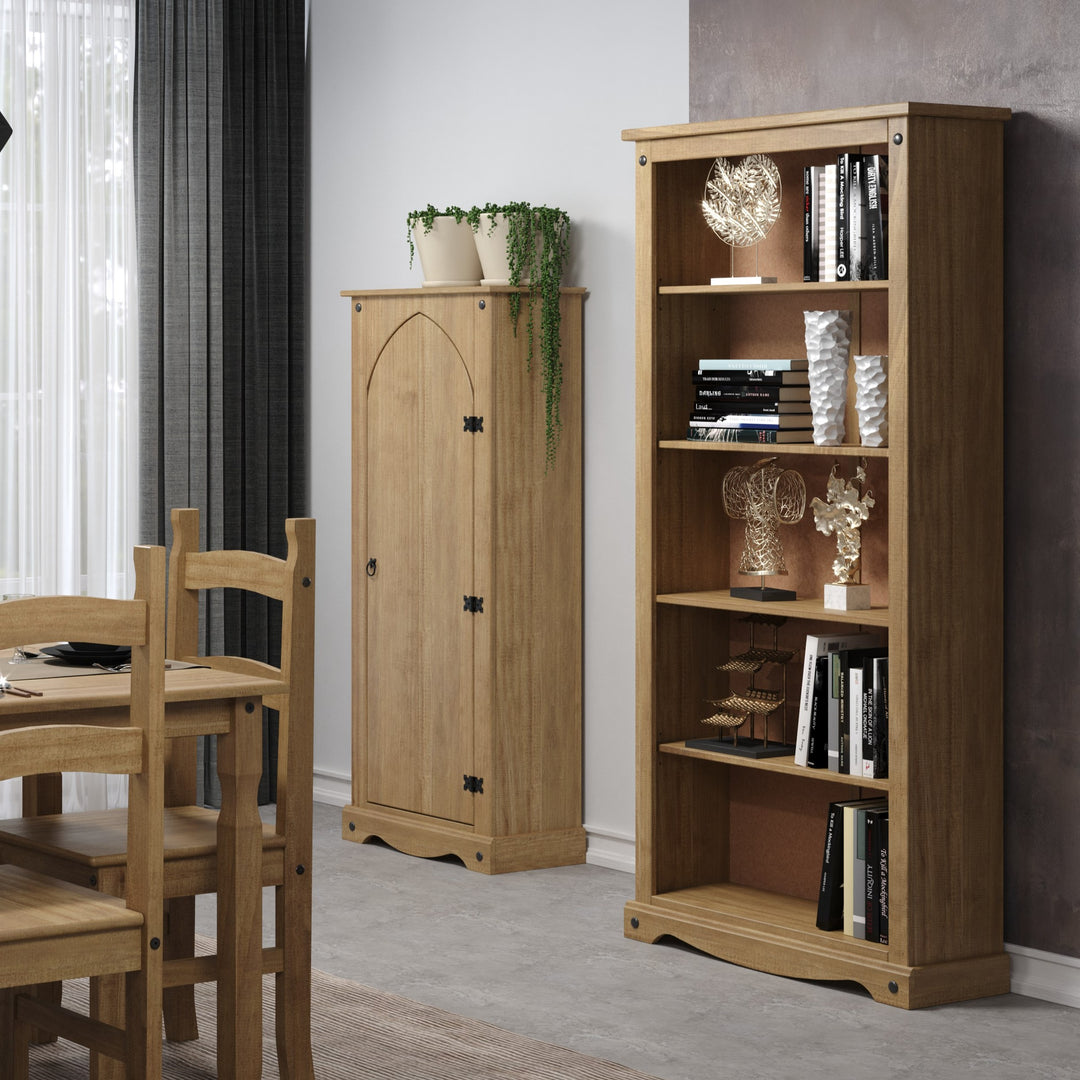 Corona Tall Bookcase Antique Waxed Pine  (DHD) Image 4