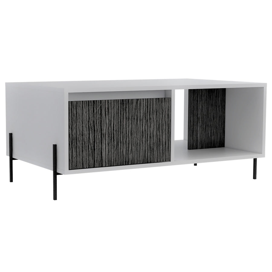 Dallas Coffee Table With Drawer White Carbon Grey Oak (DHD) Image 1