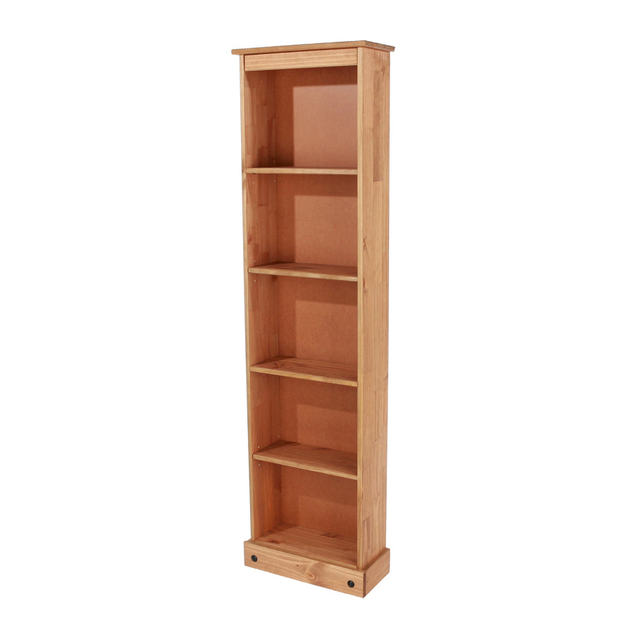 Corona Tall Narrow Bookcase Antique Waxed Pine  (DHD) Image 1