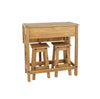 Corona Breakfast Drop Leaf Table & 2 Stools Set Antique Waxed Pine  (DHD) Image 3