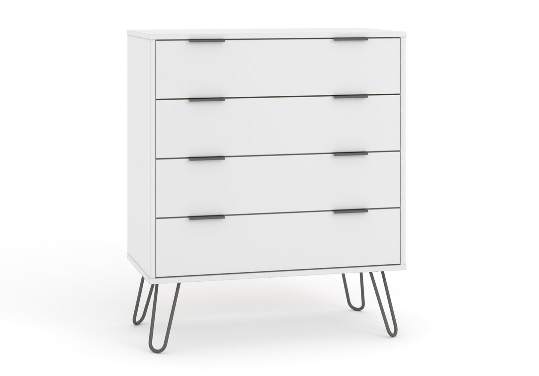 Augusta White 4 Drawer Chest Of Drawers White    (DHD) Image 3