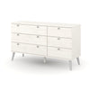 Augusta Curve 3+3 Drawer Wide Chest White Silver (DHD) Image 1
