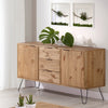 Augusta Pine Medium Sideboard With 2 Doors, 3 Drawers Antique Waxed Pine Black (DHD) Image 6