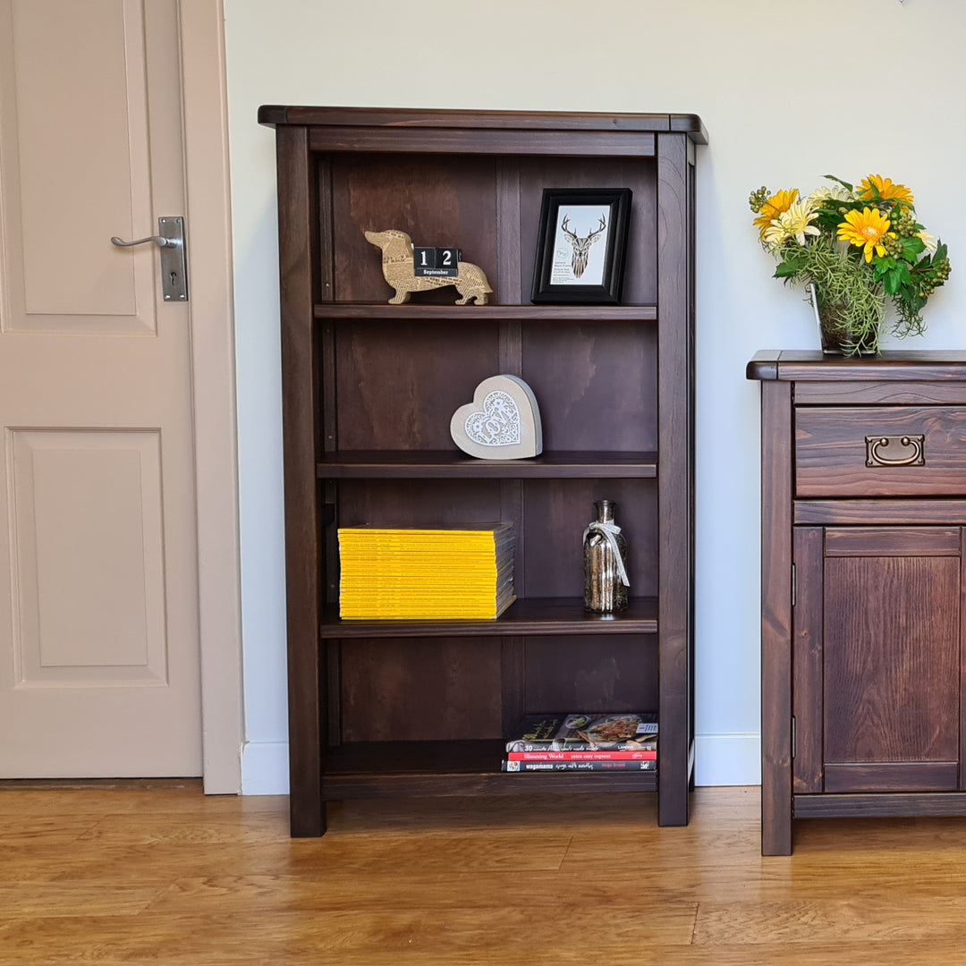 Boston 3 Shelf Narrow Bookcase Dark Brown  (DHD) Image 4