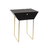 Options Apollo Metal 1 Drawer Bedside Cabinet, Black With Gold Handle And Legs Black Gold (Self Assembly) (DHD)