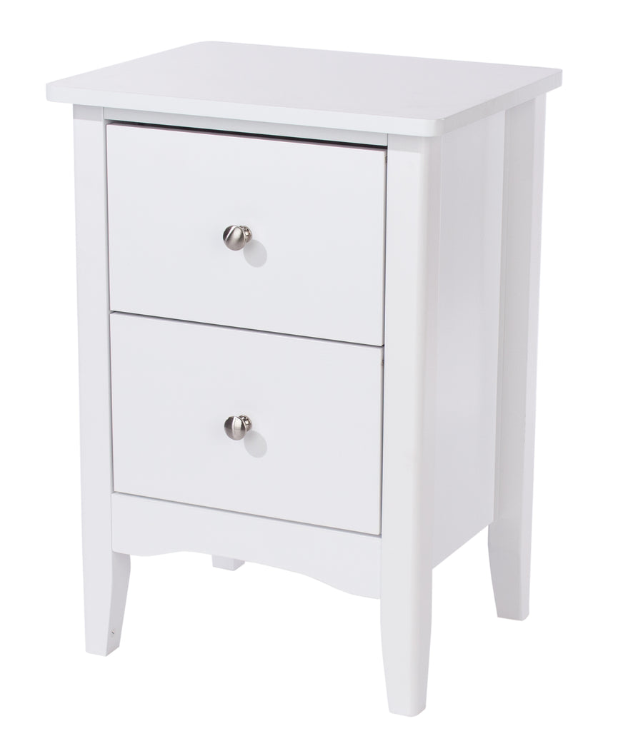 Como White 2 Petite Drawer Bedside Cabinet  White  (DHD) Image 1