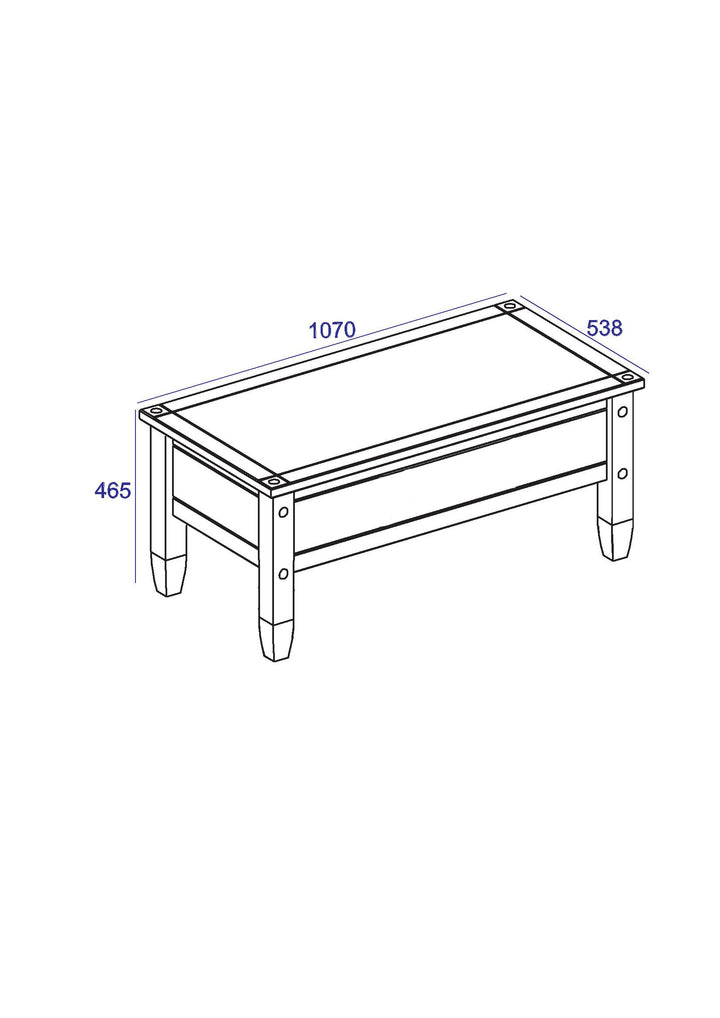 Corona Coffee Table  Antique Waxed Pine  (DHD) Image 6