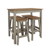 Linea Linea Breakfast Table & 4 High Stool Set Grey Antique Waxed Pine (DHD) Image 3