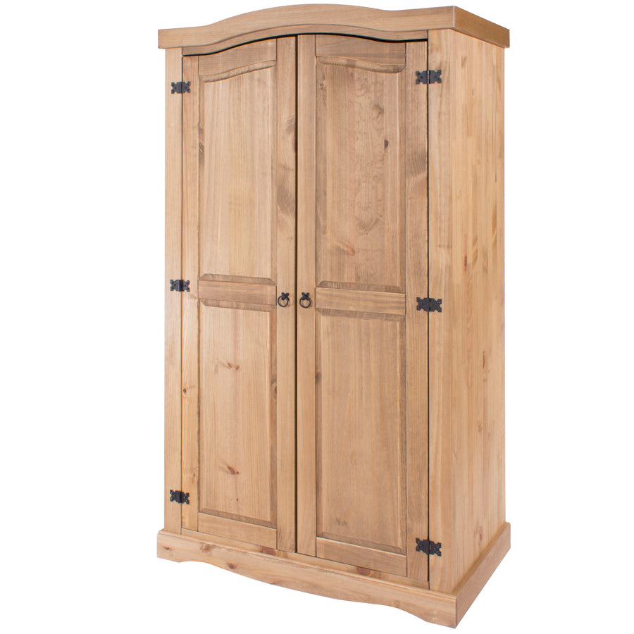 Corona 2 Door Wardrobe  Antique Waxed Pine  (DHD) Image 1