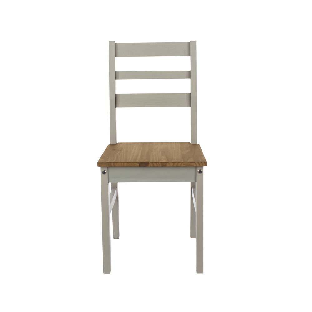 Linea Linea Grey Ladder Back Chair (Pair) Grey Antique Waxed Pine (DHD) Image 2