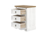Corona White 3 Drawer Bedside Cabinet  White Wax Antique Waxed Pine (DHD) Image 4
