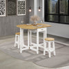 Corona White Oval Breakfast Drop Leaf Gateleg Table & 2 Stool Set White Antique Waxed Pine (DHD) Image 3
