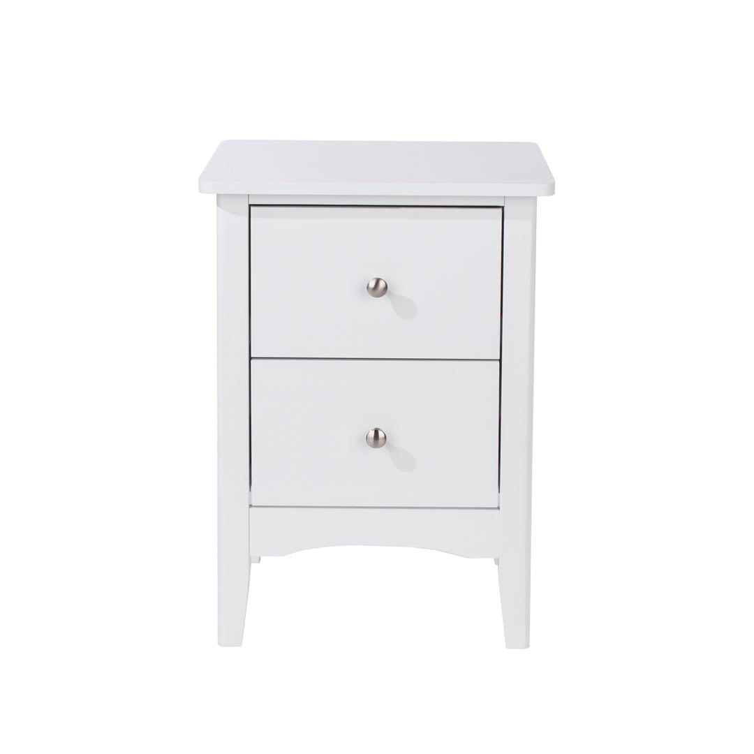 Como White 2 Drawer Bedside Cabinet  White  (DHD) Image 2