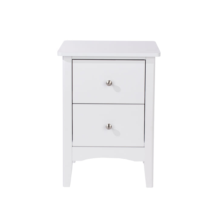 Como White 2 Drawer Bedside Cabinet  White  (DHD) Image 2