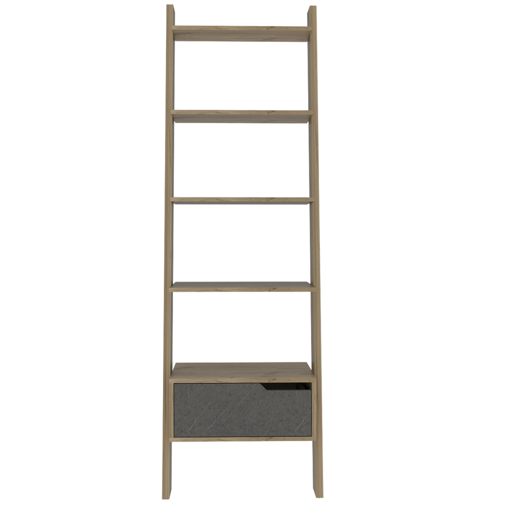 Manhattan Ladder Bookcase Bleached Pine Grey Stone (DHD) Image 2