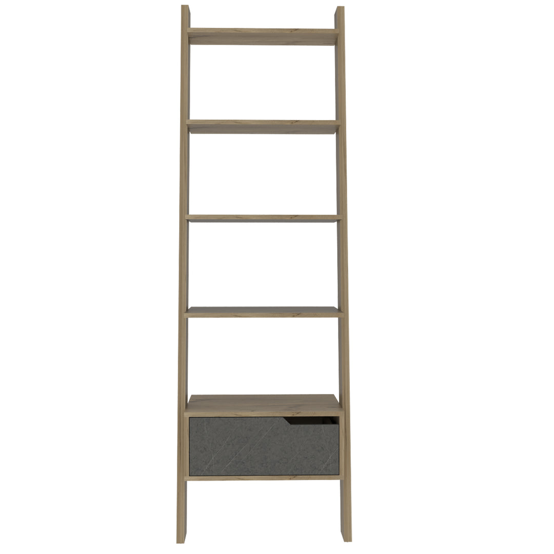 Manhattan Ladder Bookcase Bleached Pine Grey Stone (DHD) Image 2