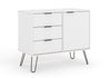 Augusta White Small Sideboard With 1 Door, 3 Drawers White    (DHD) Image 3