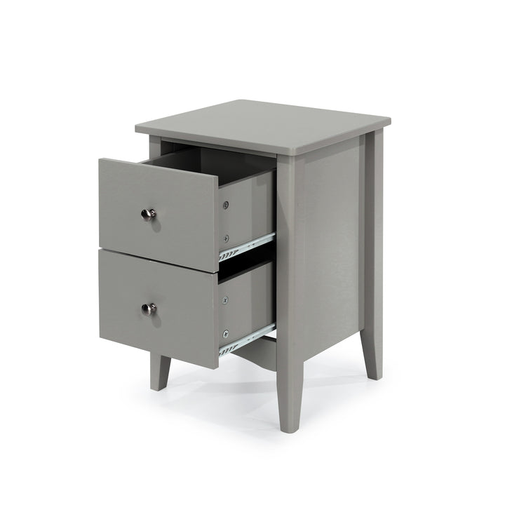 Como Grey 2 Drawer Bedside Cabinet  Grey  (DHD) Image 4