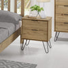 Augusta Pine 2 Drawer Bedside Cabinet Antique Waxed Pine Black (DHD) Image 5