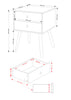 Options White Scandia, 2 Drawer & Wood Legs Bedside Cabinet  White Pine (DHD) Image 6