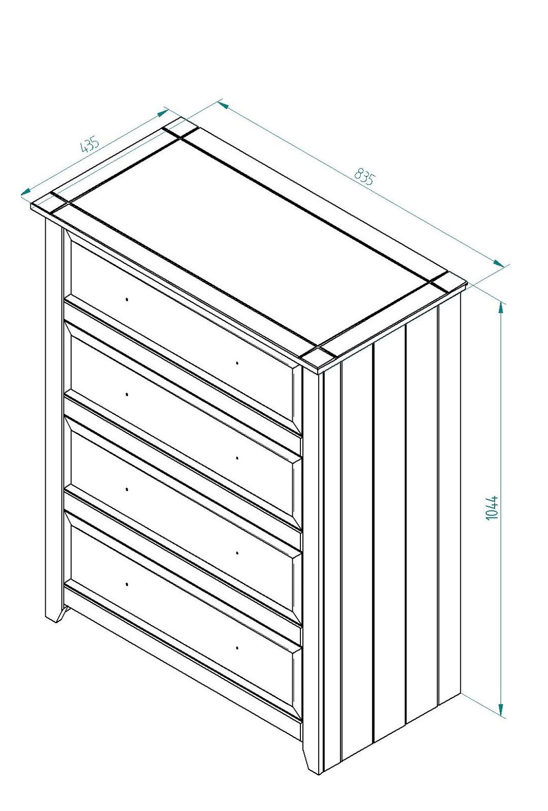Capri 4 Drawer Chest White Antique Waxed Pine (DHD) Image 7