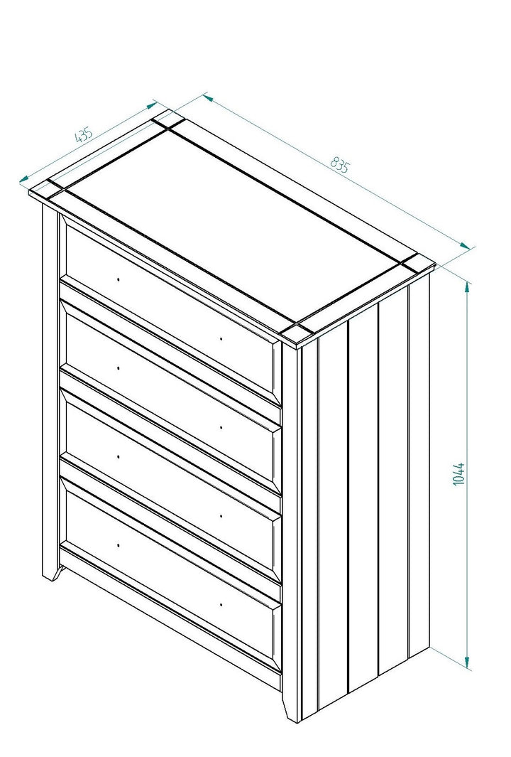 Capri 4 Drawer Chest White Antique Waxed Pine (DHD) Image 7