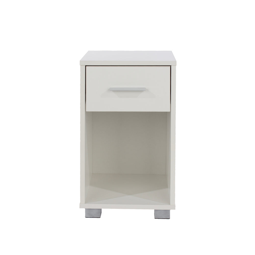 Lido 1 Drawer Compact Bedside Cabinet  White  (DHD) Image 2