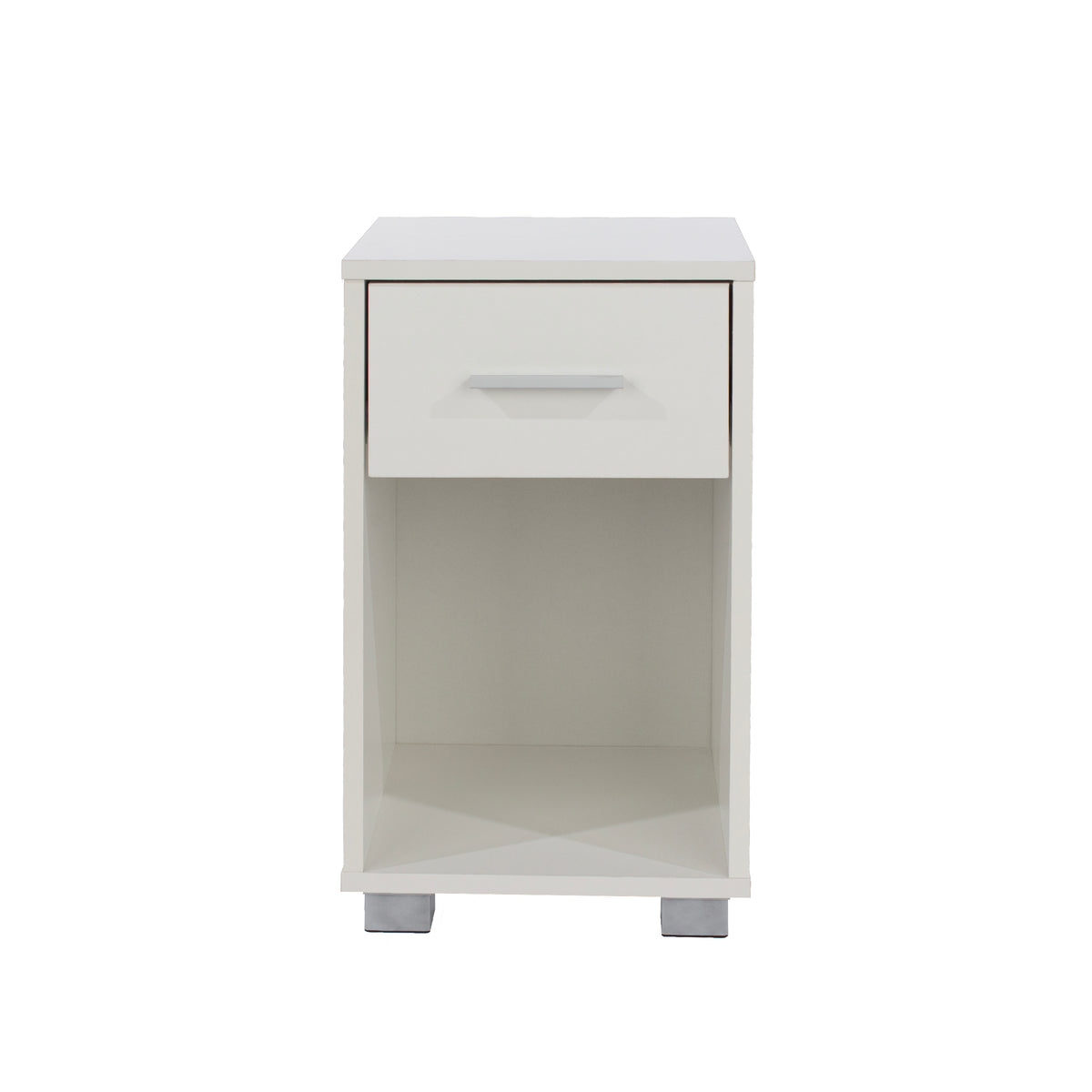 Lido 1 Drawer Compact Bedside Cabinet  White  (DHD) Image 2