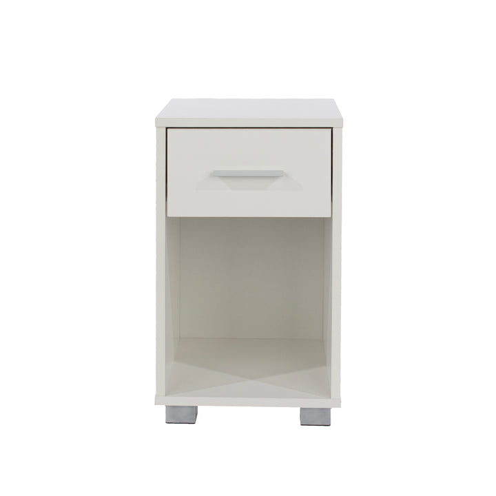Lido 1 Drawer Compact Bedside Cabinet  White  (DHD) Image 2