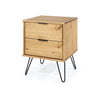 Augusta Pine 2 Drawer Bedside Cabinet Antique Waxed Pine Black (DHD) Image 1