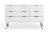 Augusta White 3+3 Drawer Wide Chest Of Drawers White    (DHD) Image 2