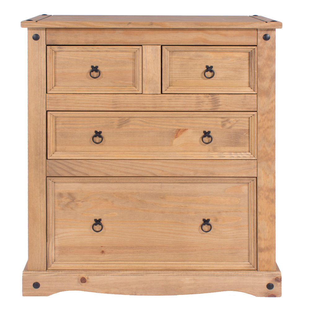 Corona 2+2 Drawer Chest  Antique Waxed Pine  (DHD) Image 2