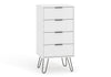 Augusta White 4 Drawer Narrow Chest Of Drawers White    (DHD) Image 3