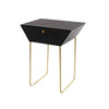 Options Apollo Metal 1 Drawer Bedside Cabinet, Black With Gold Handle And Legs Black Gold (Self Assembly) (DHD)