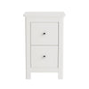 Nairn White 2 Drawer Petite Bedside Cabinet White  (Self Assembly) (DHD)