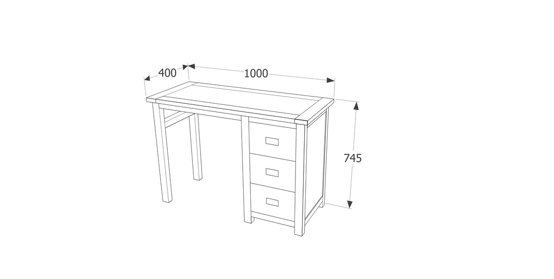 Boston Single Pedestal Dressing Table Dark Brown  (DHD) Image 6